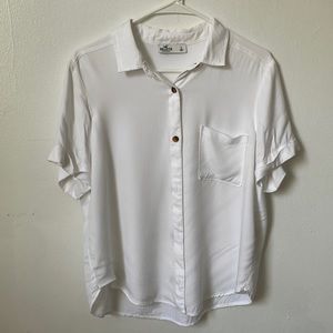 Hollister Womens Short Sleeve Regular Fit Button-Down Shirt